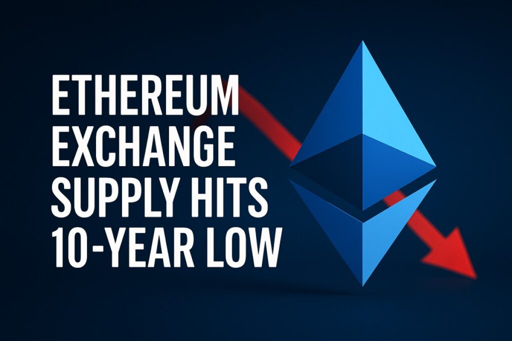 Ethereum Exchange Supply Hits 10-Year Low Amid Whale Accumulation