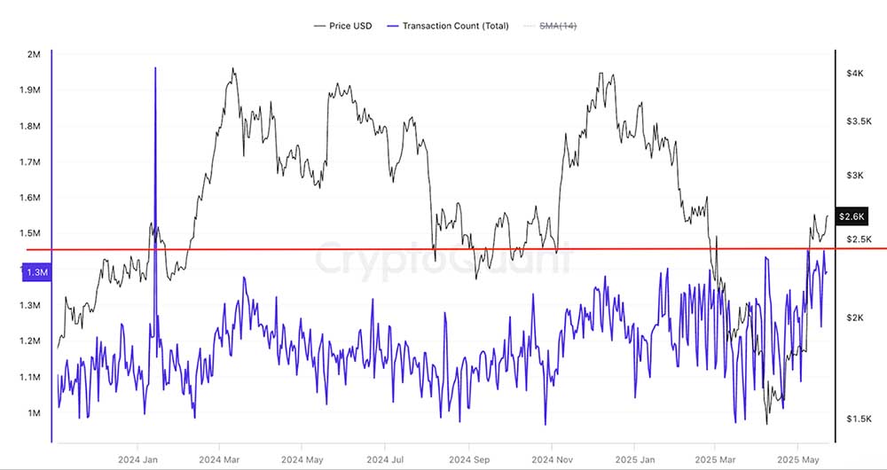 Ethereum daily transactions